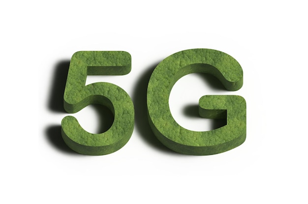 3D Realistisches Netzwerklogo 5G-Netzwerkverbindung 5G-Logo