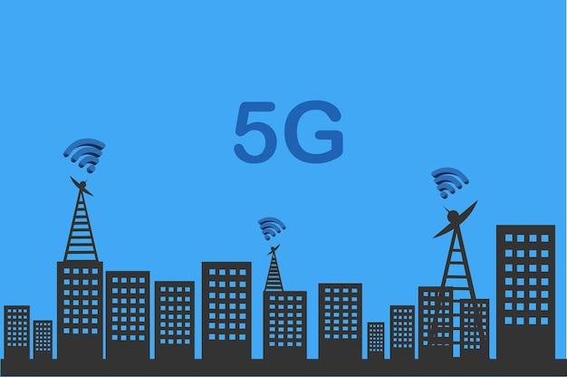 3D Realistisches Netzwerklogo 5G-Netzwerkverbindung 5G-Logo