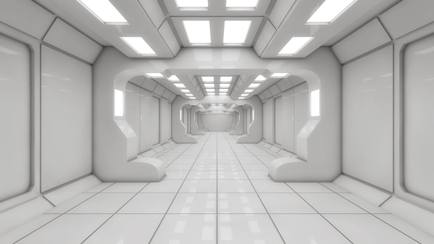 3d rendem ambiente interior futurista