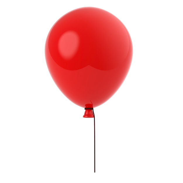 3d rendem do balão vermelho isolado no fundo branco