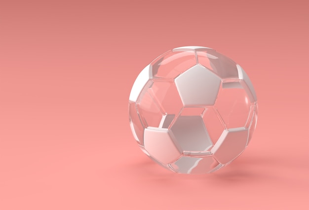 3D rendem ilustração transparente de futebol, design de bola de futebol.