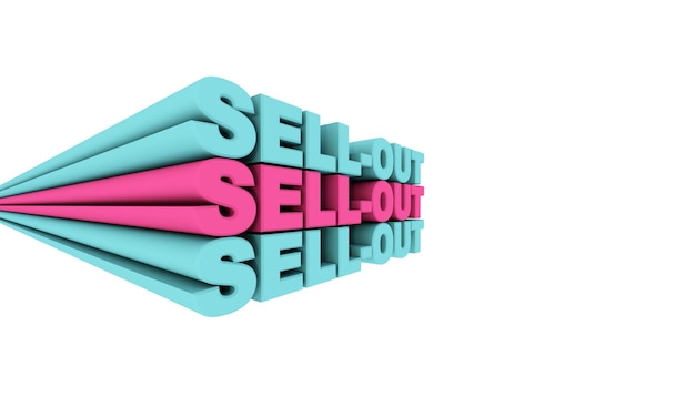 3D-Render 3D-Text zum Thema Verkauf und Geschäft auf weißem Hintergrund