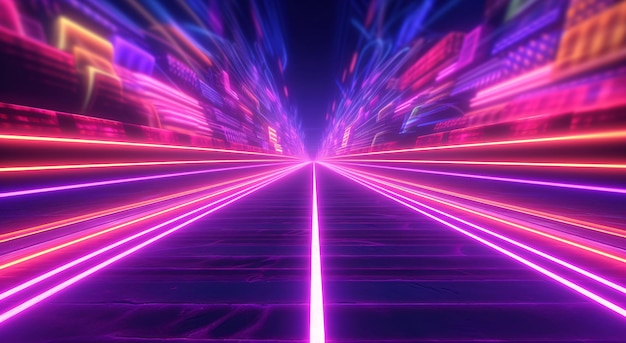 3d render abstract mínimo fundo rosa azul neon luz quadro redondo com espaço de cópia 80s