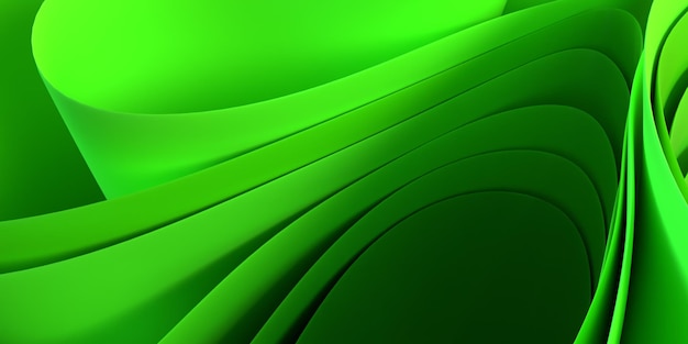 3D render abstrakte Tapete Welleneffekt grüner Farbverlauf