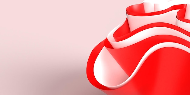 3D render abstrakte Tapete Welleneffekt rot-weiße indonesische Flagge