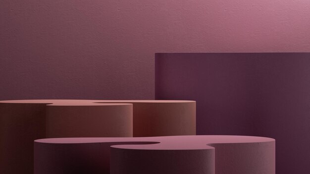 3D-Render abstrakter monochromer rosa Hintergrund