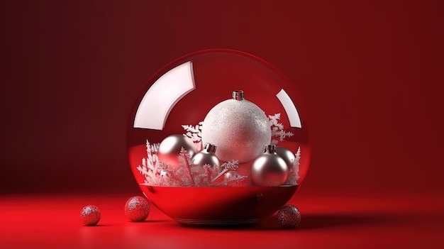 3d render adornos y adornos navideños festivos Ai generativo