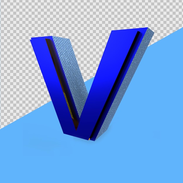 3D-Render-Alphabet Blau V