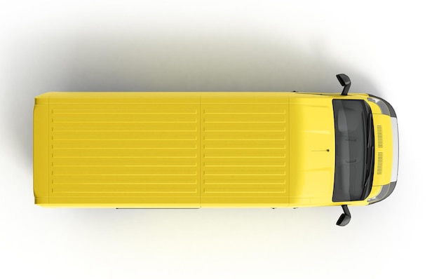 Foto 3d render amarillo icon de la parte superior de la furgoneta de entrega sin sombra