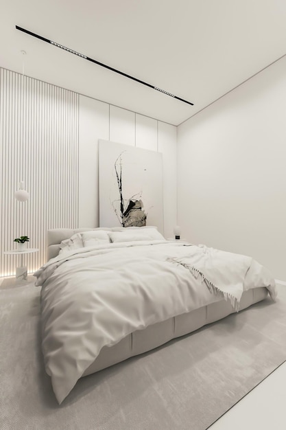 3d render arquitectura moderno contemporáneo dormitorio diseño de interiores