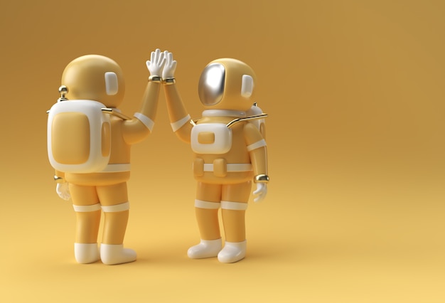 3D Render Astronaut Hifi Gesture Diseño de ilustración 3d.