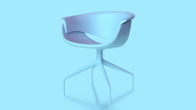 3d render azul rosa una silla sobre patas de metal con un respaldo superior en estilo Art Nouveau