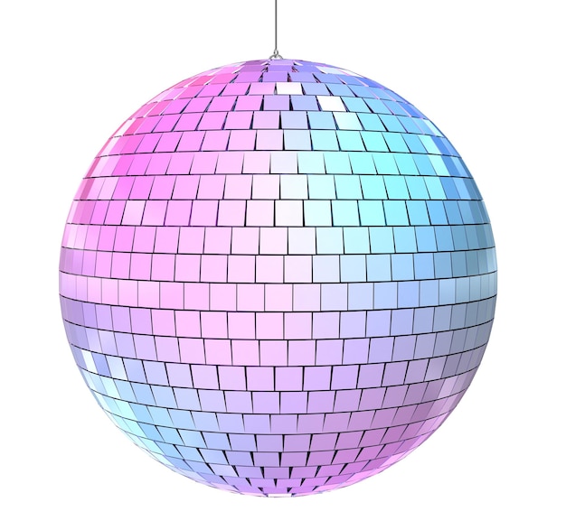 3d render bola de discoteca (aislado en blanco y trazado de recorte)