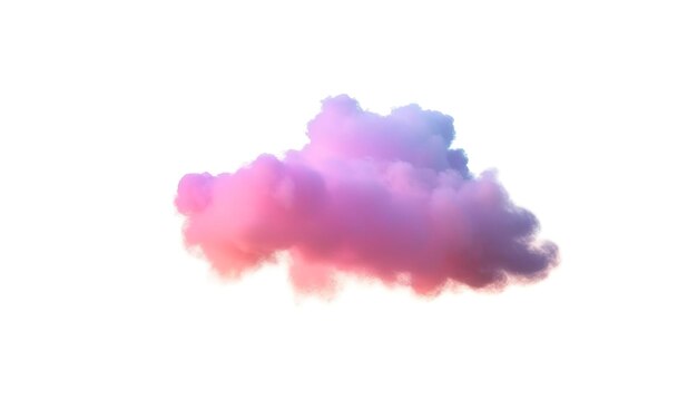 3d render brilla colorida nube suave aislada en fondo blanco fenómeno de la atmósfera de cúmulo esponjoso elemento de arte de clip del cielo realista generar ai