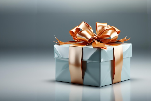 3d render caja de regalo con cinta presente fondo en blanco