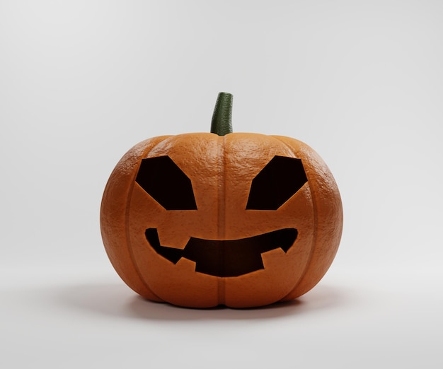 3D Render calabaza de Halloween aislado sobre fondo blanco.