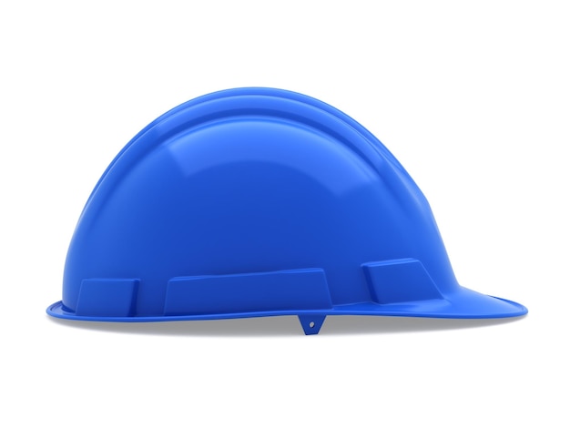 3D Render casco de seguridad azul (trazado de recorte)