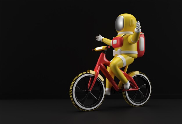 3d render concept of astronaut bike 3d art design illustration.