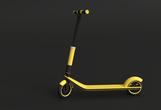 3d render concept of single push scooter para crianças 3d art design illustration.