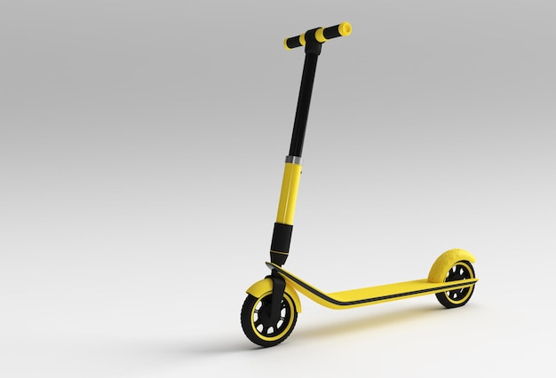 3D Render Concept de Single Push Scooter para niños Ilustración de diseño de arte 3D