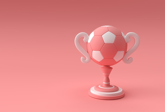 3D Render Copa do troféu de futebol isolada na cor de fundo.