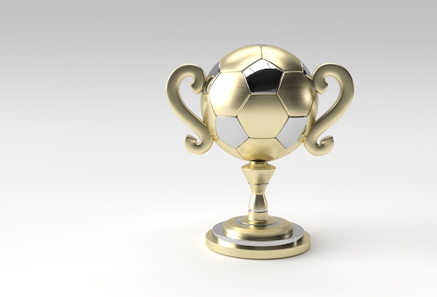 3D Render Copa do troféu de futebol isolada na cor de fundo.