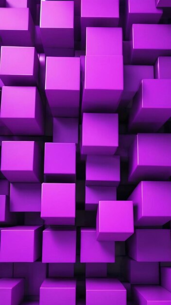 Foto 3d render cubo roxo quadrado fundo abstrato