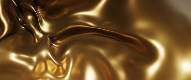 3d render de luz e tecido dourado