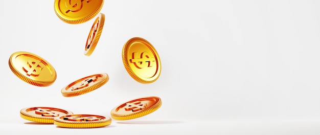 3d render de moedas de ouro. compras on-line e e-commerce no conceito de negócio da web. transação de pagamento online segura com smartphone.