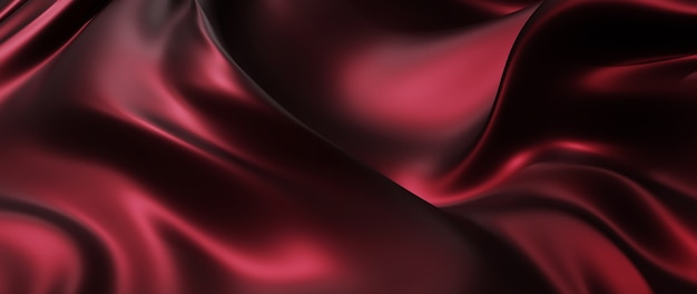 3D render de pano vermelho e preto. folha holográfica iridescente. abstrato arte moda base.