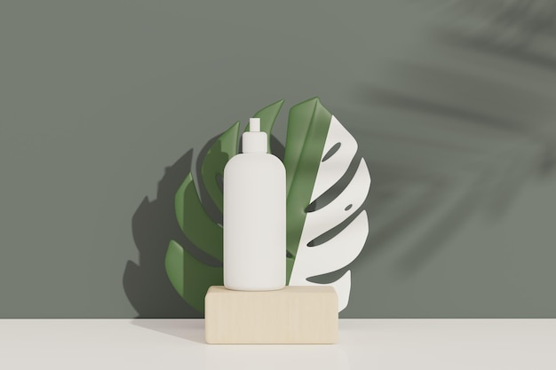 3D render de produtos para a pele cosméticos em branco ou embalagem para simulação. Projeto Terrazzo. Sabonete de beleza e conceito de spa. Umidade de óleo de loção para a saúde da pele. Design premium e luxuoso para branding.