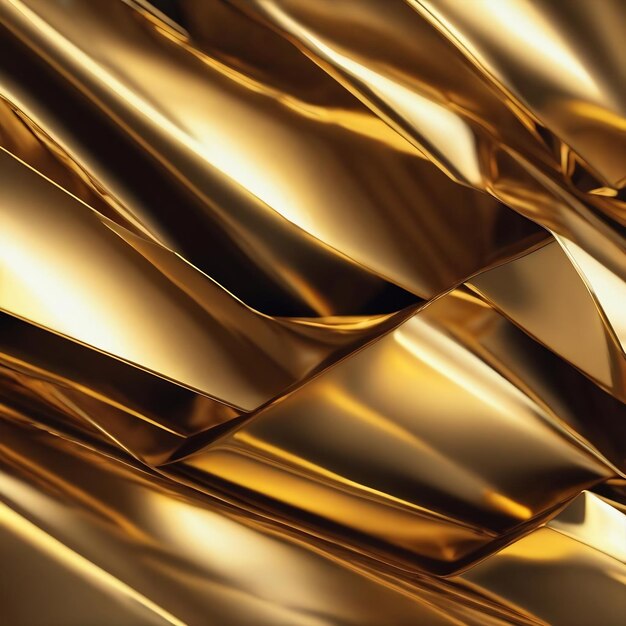 3D-Render des goldenen metallischen Hintergrunds