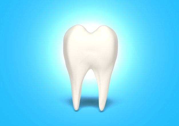 Foto 3d render diente limpio para saludable
