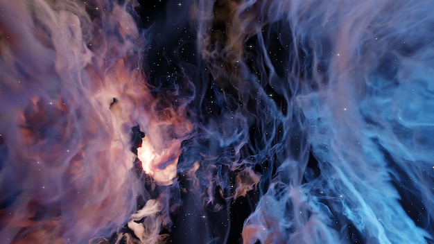 3D Render Espacio galaxia nube cosmos ilustración realista fondo