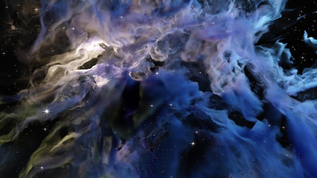 3D Render Espacio galaxia nube cosmos ilustración realista fondo