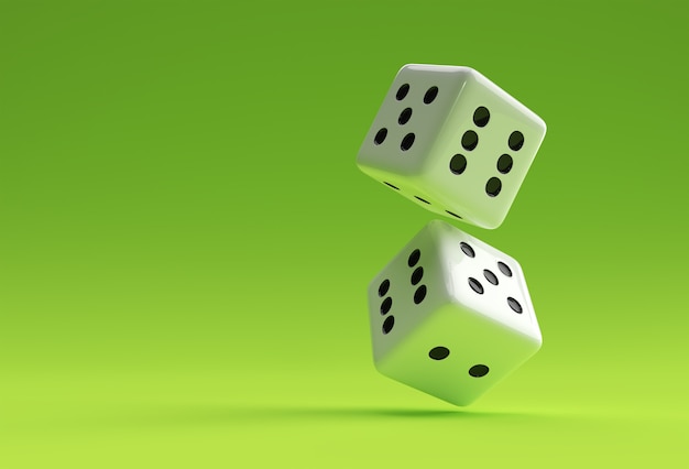 3D Render Falling Casino Dice Icon Illustration Design.