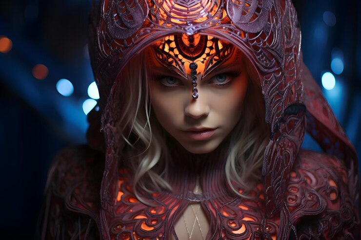 3d render de fantasía hechicera de fondo