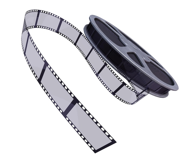 3D-Render-Filmrolle Streifen (Clipping-Pfad)