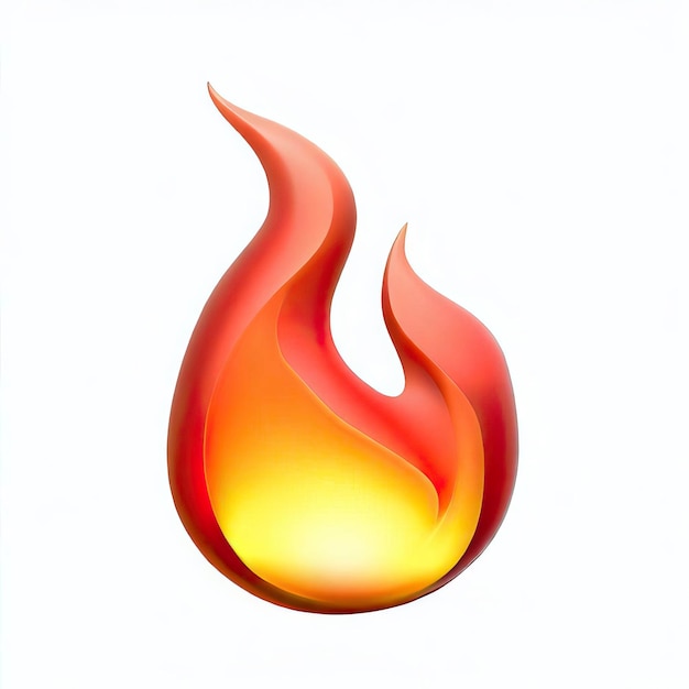 Foto 3d render fire flame ícone de cor laranja logotipo realista gás quente para emoticon ia geradora