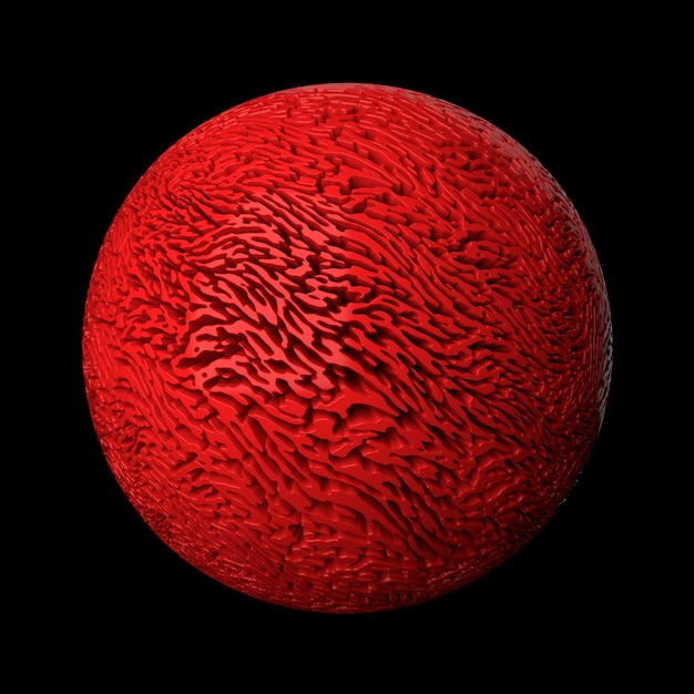 3d render fondo abstracto. Superficie de desplazamiento. Patrones aleatorios extraídos de la forma de esfera.