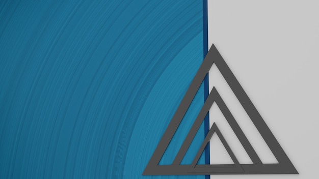 3d render fondo azul y blanco abstracto con formas geométricas negras