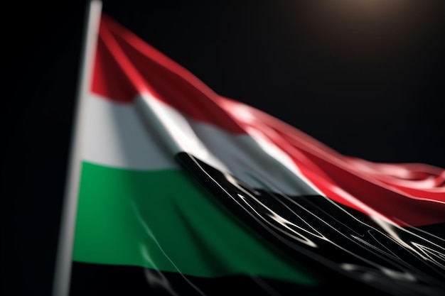 3D Render Fondo de bokeh de bandera de Emiratos Árabes Unidos minimalista con símbolo minimalista IA generativa