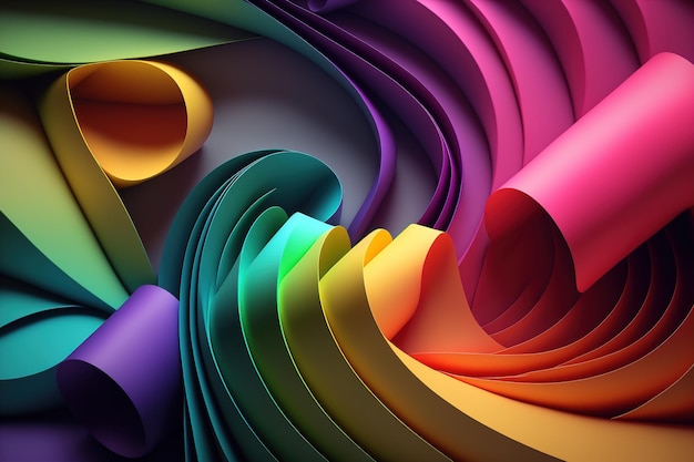3D render fondo geométrico abstracto formas creativas coloridas