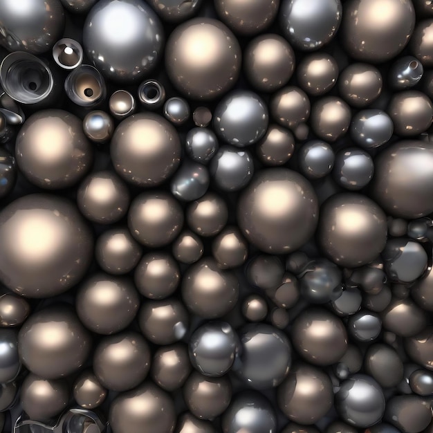 3d render de fondo metálico desplazamiento superficie patrones aleatorios extrudidos de la forma de la esfera