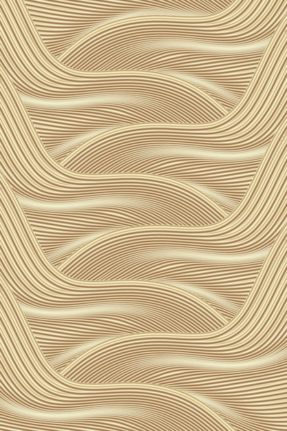 3D render forma de onda que fluye oro líneas abstractas textura textura de fondo