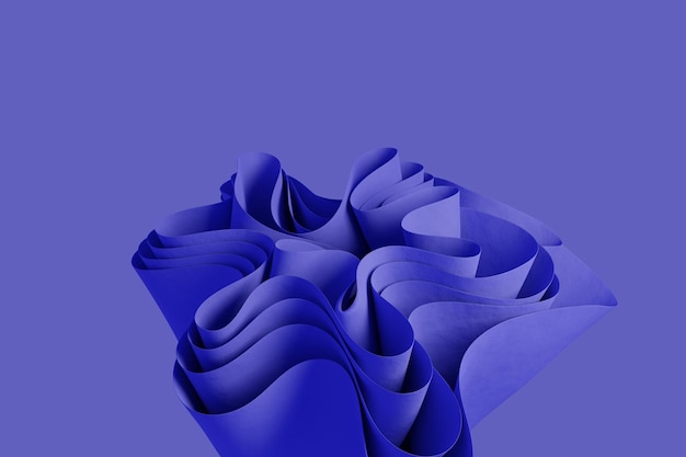 3d render forma ondulada abstracta violeta sobre un fondo violeta Fondo de pantalla con objetos 3D