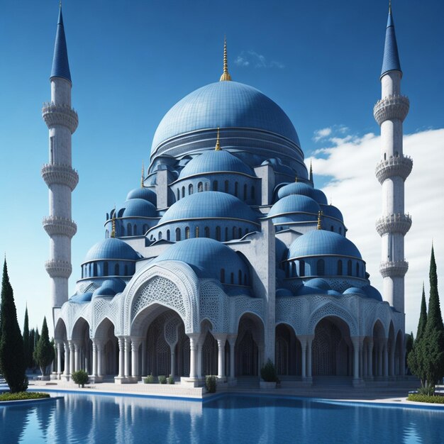 3d render foto imagem realista da mesquita azul