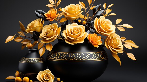 3D-Render-Foto von Blumen