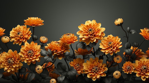 3D-Render-Foto von Blumen