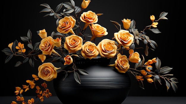 3D-Render-Foto von Blumen